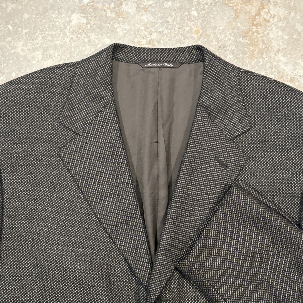 Canali Proposta Blazer Men 52R Brown Houndstooth Wool Cashmere Sports Coat Italy